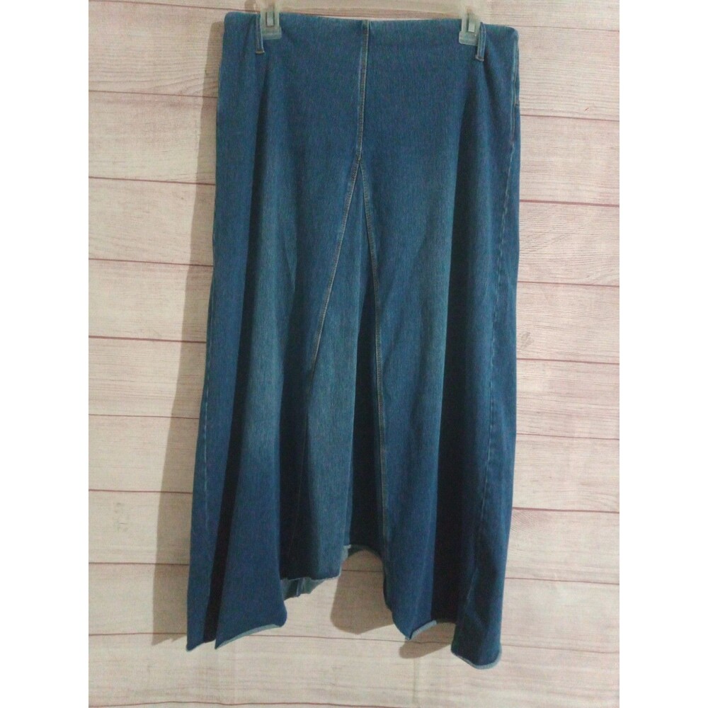 Lysse New York Skirt Women's Size Large Mid Front Seam Wide Denim Maxi